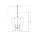 Currey & Company 9000-06-C1 Bastian 6 Light Lantern in Chateau Gray/Contemporary Silver Leaf 10