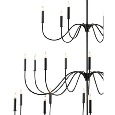 Currey & Company 9000-06 Tirrell 27 Light Chandelier in Antique Black 2