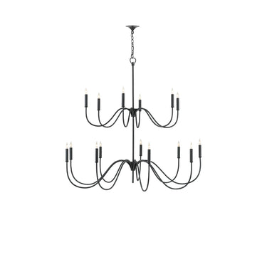 Currey & Company 9000-06 Tirrell 27 Light Chandelier in Antique Black 3