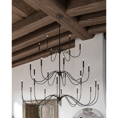 Currey & Company 9000-06 Tirrell 27 Light Chandelier in Antique Black 5