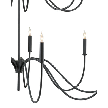 Currey & Company 9000-06 Tirrell 27 Light Chandelier in Antique Black 10