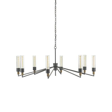 Currey & Company 9000-0607 Delgado 8 Light Chandelier in Antique Black/Reclaimed Wood 4