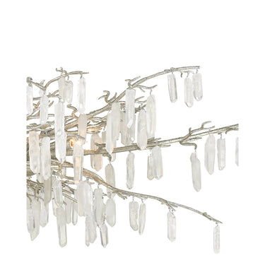 Currey & Company 9000-0608 Forest Dawn 8 Light Chandelier in Textured Silver/Natural 2