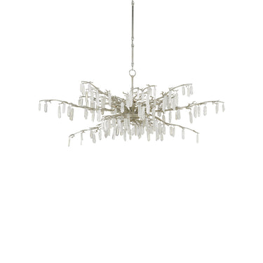 Currey & Company 9000-0608 Forest Dawn 8 Light Chandelier in Textured Silver/Natural 4