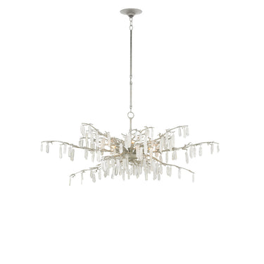 Currey & Company 9000-0608 Forest Dawn 8 Light Chandelier in Textured Silver/Natural 5