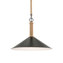 Currey & Company 9000-0639 Ocracoke Pendant in Sugar White/Blacksmith/Natural Rope 3