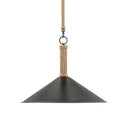 Currey & Company 9000-0639 Ocracoke Pendant in Sugar White/Blacksmith/Natural Rope 1