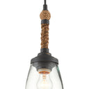 Currey & Company 9000-0650 Hightider Pendant in French Black/Natural Rope 2