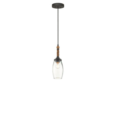 Currey & Company 9000-0650 Hightider Pendant in French Black/Natural Rope 3