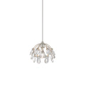 Currey & Company 9000-0667 Crystal Bud 1-Light Multi-Drop Pendant in Painted Silver/Contemporary Silver Leaf 1