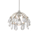 Currey & Company 9000-0668 Crystal Bud 3-Light Multi-Drop Pendant in Painted Silver/Contemporary Silver Leaf 2