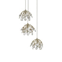 Currey & Company 9000-0668 Crystal Bud 3-Light Multi-Drop Pendant in Painted Silver/Contemporary Silver Leaf 4