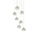 Currey & Company 9000-0669 Crystal Bud 7-Light Multi-Drop Pendant in Painted Silver/Contemporary Silver Leaf 4