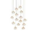 Currey & Company 9000-0670 Crystal Bud Round 15-Light Multi-Drop Pendant in Painted Silver/Contemporary Silver Leaf 1