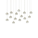 Currey & Company 9000-0671 Crystal Bud Rectangular 15-Light Multi-Drop Pendant in Painted Silver/Contemporary Silver Leaf 4