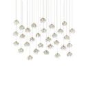 Currey & Company 9000-0672 Crystal Bud 30-Light Multi-Drop Pendant in Painted Silver/Contemporary Silver Leaf 4