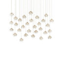 Currey & Company 9000-0672 Crystal Bud 30-Light Multi-Drop Pendant in Painted Silver/Contemporary Silver Leaf 1