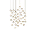 Currey & Company 9000-0673 Crystal Bud 36-Light Multi-Drop Pendant in Painted Silver/Contemporary Silver Leaf 1
