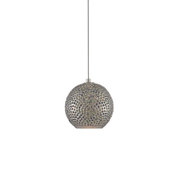 Currey & Company 9000-0681 Giro 1-Light Multi-Drop Pendant in Painted Silver/Nickel/Blue 1