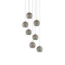 Currey & Company 9000-0683 Giro 7-Light Multi-Drop Pendant in Painted Silver/Nickel/Blue 1