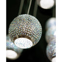 Currey & Company 9000-0684 Giro Round 15-Light Multi-Drop Pendant in Painted Silver/Nickel/Blue 5