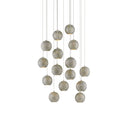 Currey & Company 9000-0684 Giro Round 15-Light Multi-Drop Pendant in Painted Silver/Nickel/Blue 1