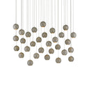 Currey & Company 9000-0686 Giro 30-Light Multi-Drop Pendant in Painted Silver/Nickel/Blue 1