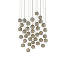 Currey & Company 9000-0687 Giro 36-Light Multi-Drop Pendant in Painted Silver/Nickel/Blue 1