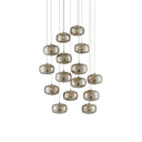 Currey & Company 9000-0691 Pepper Round 15-Light Multi-Drop Pendant in Painted Silver/Nickel 1