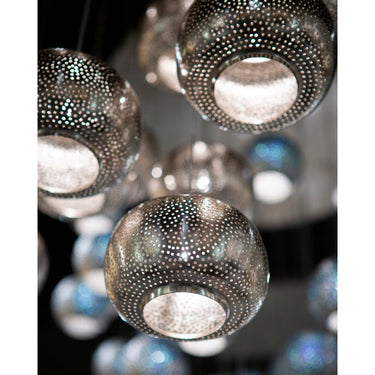 Currey & Company 9000-0694 Pepper 36-Light Multi-Drop Pendant in Painted Silver/Nickel 5