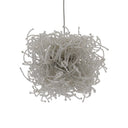 Currey & Company 9000-0695 Birds Nest 1-Light Multi-Drop Pendant in Painted Silver/Clear 2