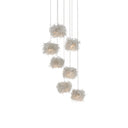 Currey & Company 9000-0697 Birds Nest 7-Light Multi-Drop Pendant in Painted Silver/Clear 1
