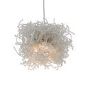 Currey & Company 9000-0698 Birds Nest Round 15-Light Multi-Drop Pendant in Painted Silver/Clear 2