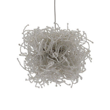 Currey & Company 9000-0699 Birds Nest Rectangular 15-Light Multi-Drop Pendant in Painted Silver/Clear 3