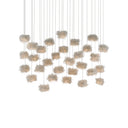 Currey & Company 9000-0700 Birds Nest 30-Light Multi-Drop Pendant in Painted Silver/Clear 1