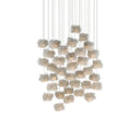 Currey & Company 9000-0701 Birds Nest 36-Light Multi-Drop Pendant in Painted Silver/Clear 1