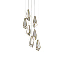 Currey & Company 9000-0704 Glace 7-Light Multi-Drop Pendant in Painted Silver/Antique Brass 5