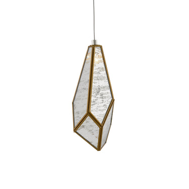Currey & Company 9000-0706 Glace Rectangular 15-Light Multi-Drop Pendant in Painted Silver/Antique Brass 2