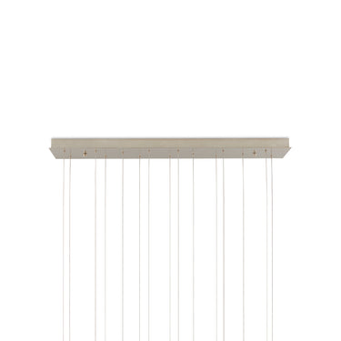 Currey & Company 9000-0706 Glace Rectangular 15-Light Multi-Drop Pendant in Painted Silver/Antique Brass 4