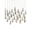 Currey & Company 9000-0707 Glace 30-Light Multi-Drop Pendant in Painted Silver/Antique Brass 5