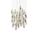 Currey & Company 9000-0708 Glace 36-Light Multi-Drop Pendant in Painted Silver/Antique Brass 5