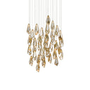 Currey & Company 9000-0708 Glace 36-Light Multi-Drop Pendant in Painted Silver/Antique Brass 1