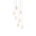 Currey & Company 9000-0711 Dove 7-Light Multi-Drop Pendant in Painted Silver/White 1