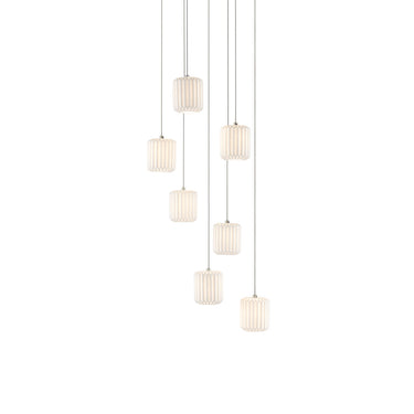 Currey & Company 9000-0711 Dove 7-Light Multi-Drop Pendant in Painted Silver/White 1