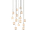 Currey & Company 9000-0712 Dove Round 15-Light Multi-Drop Pendant in Painted Silver/White 1