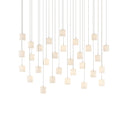 Currey & Company 9000-0714 Dove 30-Light Multi-Drop Pendant in Painted Silver/White 1