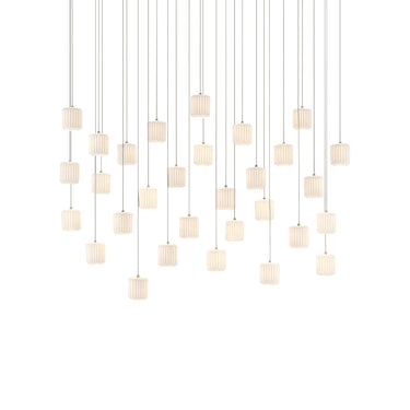 Currey & Company 9000-0714 Dove 30-Light Multi-Drop Pendant in Painted Silver/White 1