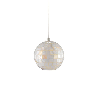 Currey & Company 9000-0716 Finhorn 1-Light Multi-Drop Pendant in Painted Silver/Pearl 1