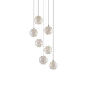 Currey & Company 9000-0718 Finhorn 7-Light Multi-Drop Pendant in Painted Silver/Pearl 3