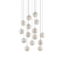Currey & Company 9000-0719 Finhorn Round 15-Light Multi-Drop Pendant in Painted Silver/Pearl 3